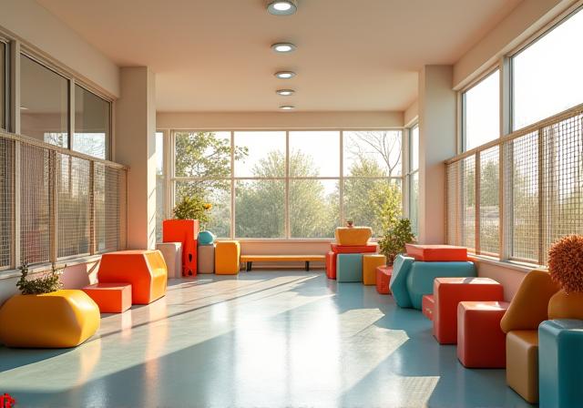 広々とした屋内プレイルーム